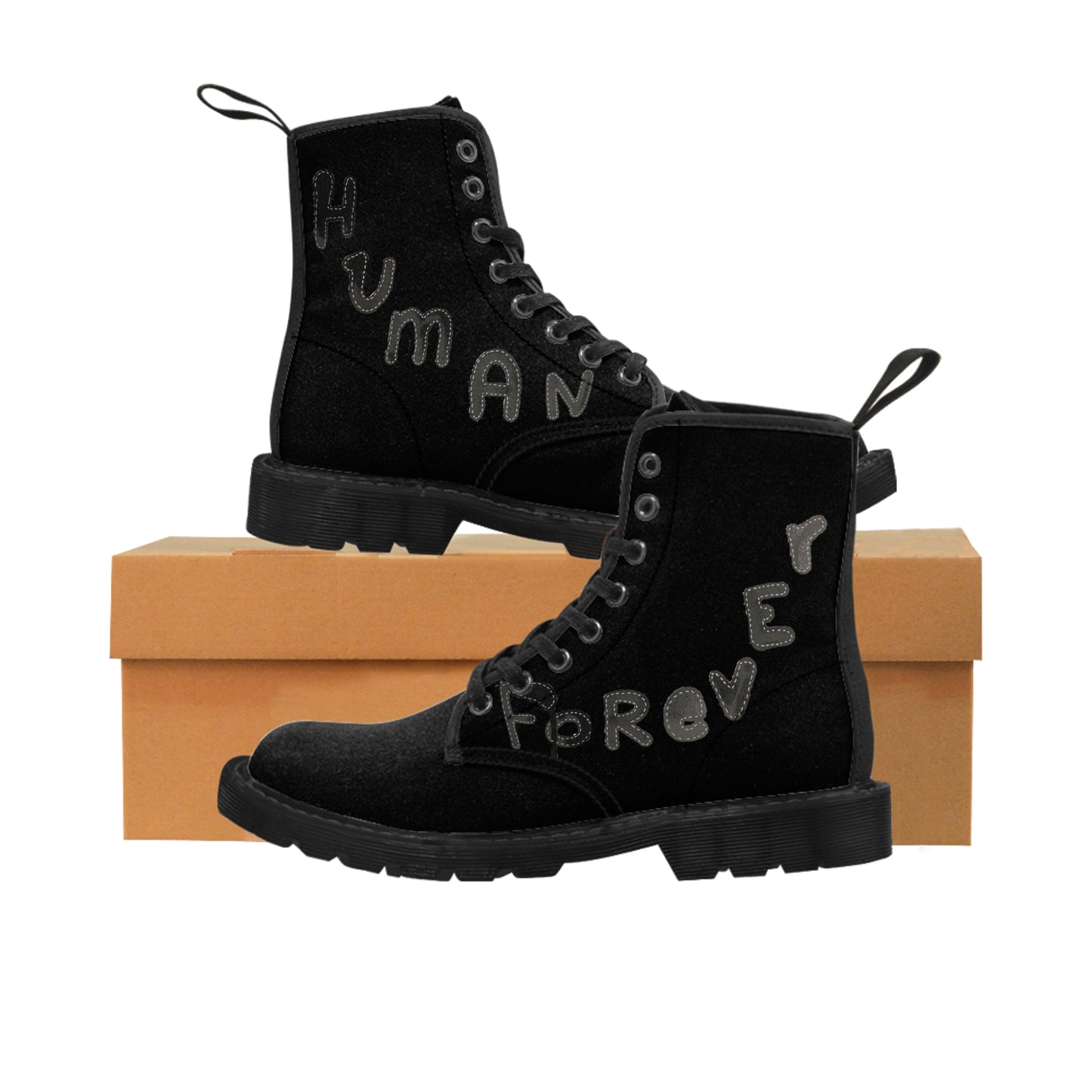 Human Forever Men's Canvas Boots in Black