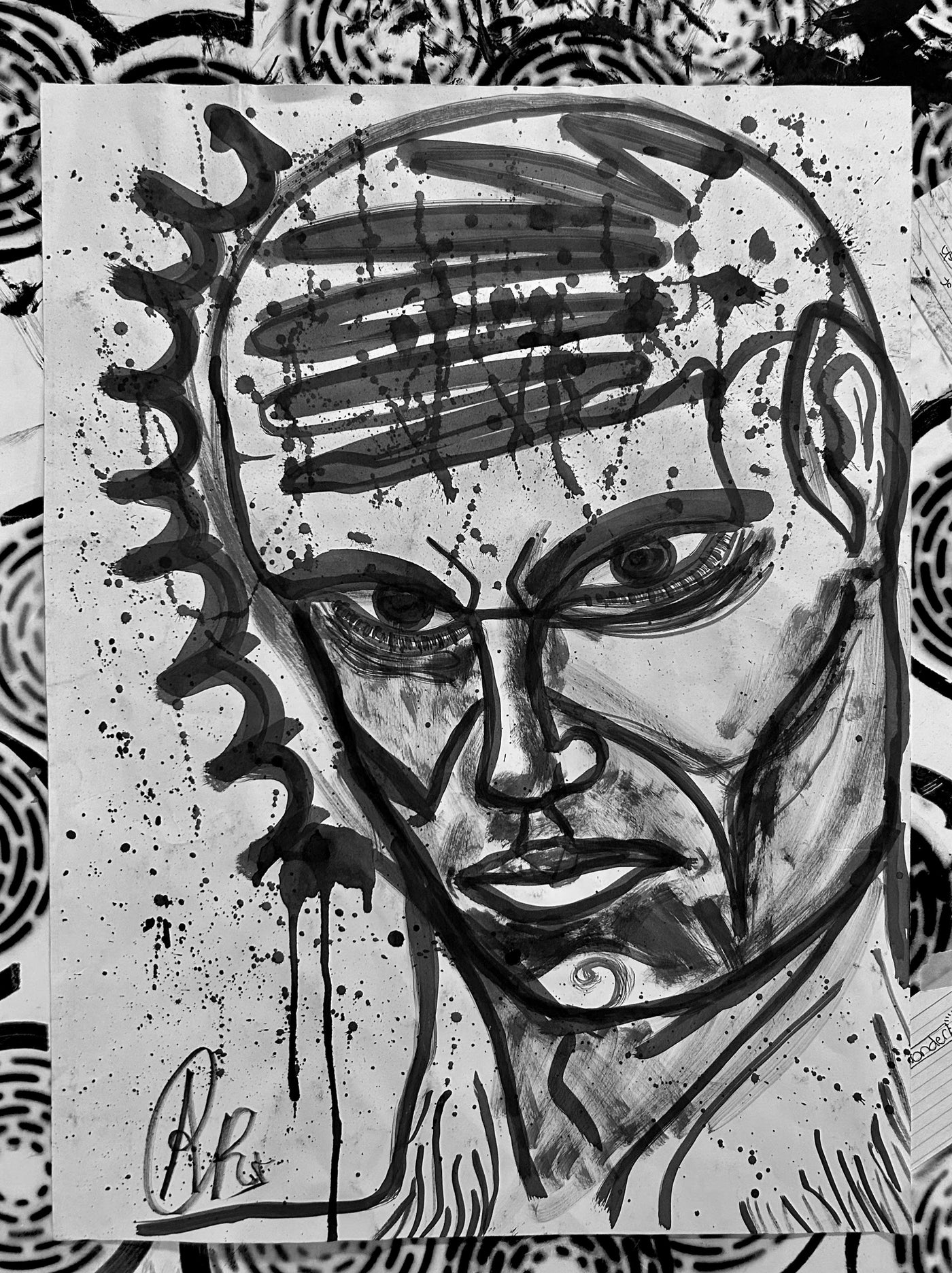 "Heavy" Original Ink Piece by Andres Carrillo